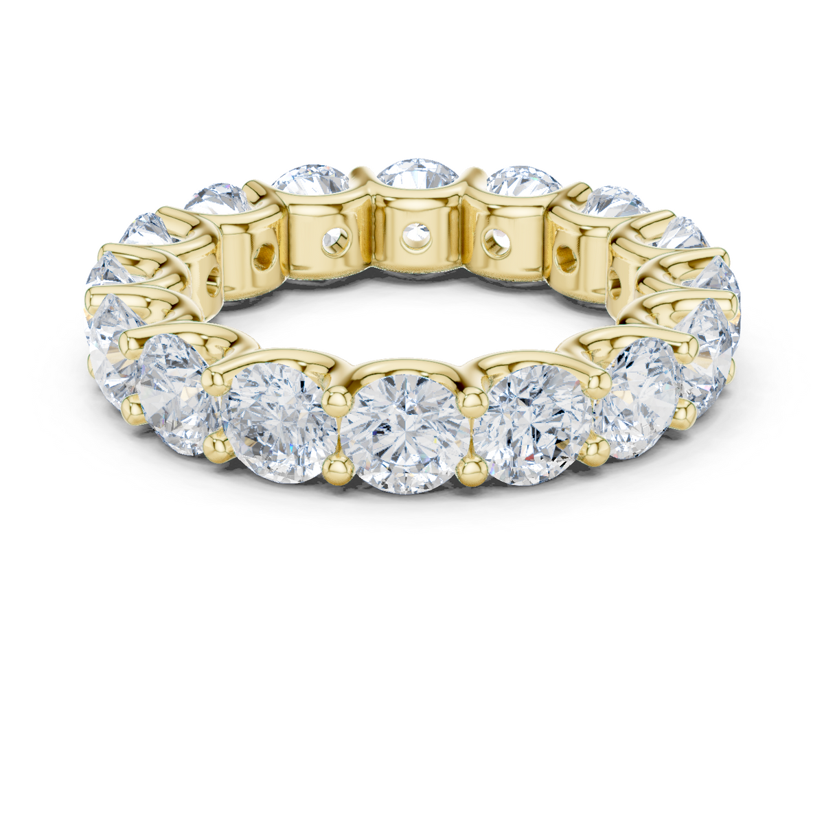 14K Solid Gold Lab Diamond Eternity Ring, Yellow Gold
