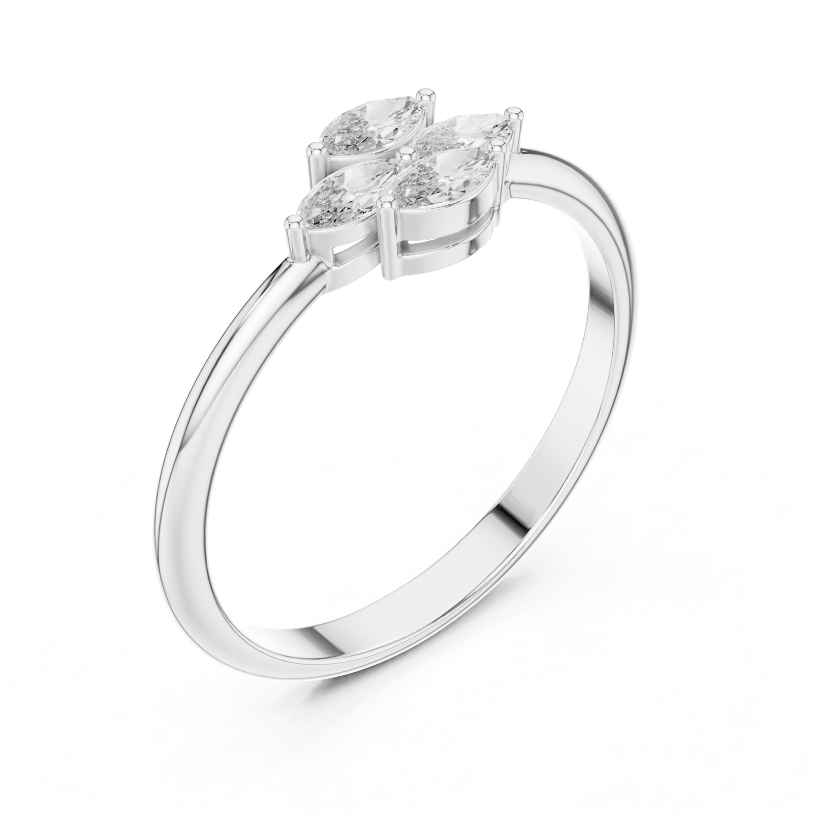 Gold Ring HLR-108, White Gold, view 2