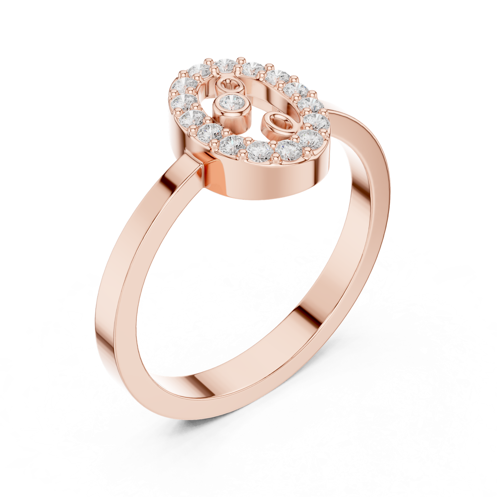 Gold Ring R28, Rose Gold, view 2