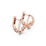14K Solid Gold Lab Diamond Cluster Earrings, Rose Gold, view 1