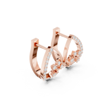 14K Solid Gold Lab Diamond Cluster Earrings, Rose Gold, view 1