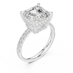 Gold Ring, Asscher center stone, White Gold, view 2