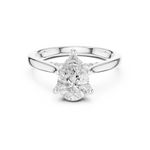 Gold Ring DDLR-163, Pear center stone, White Gold, view 4