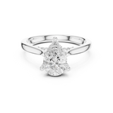Gold Ring DDLR-163, Pear center stone, White Gold, view 4
