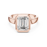 Gold Jewelry L36-3, Emerald center stone, Rose Gold, view 4
