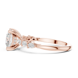 Gold Ring DDLR-168, Round center stone, Rose Gold, view 3