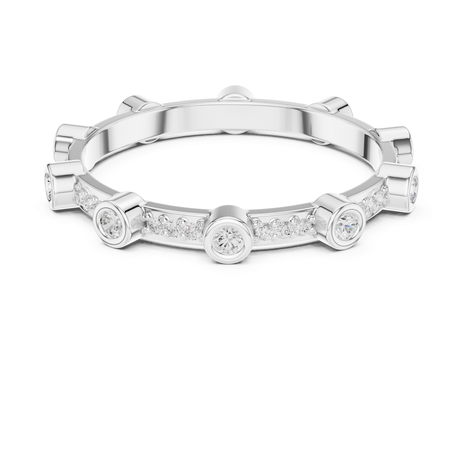 Gold Ring DDLR-708, White Gold, view 4