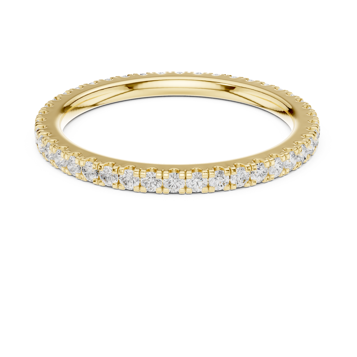 14K Solid Gold Lab Diamond Eternity Ring, Yellow Gold