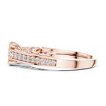 14K Solid Gold Lab Diamond Halo Ring, Rose Gold, view 3