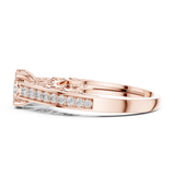14K Solid Gold Lab Diamond Halo Ring, Rose Gold, view 3