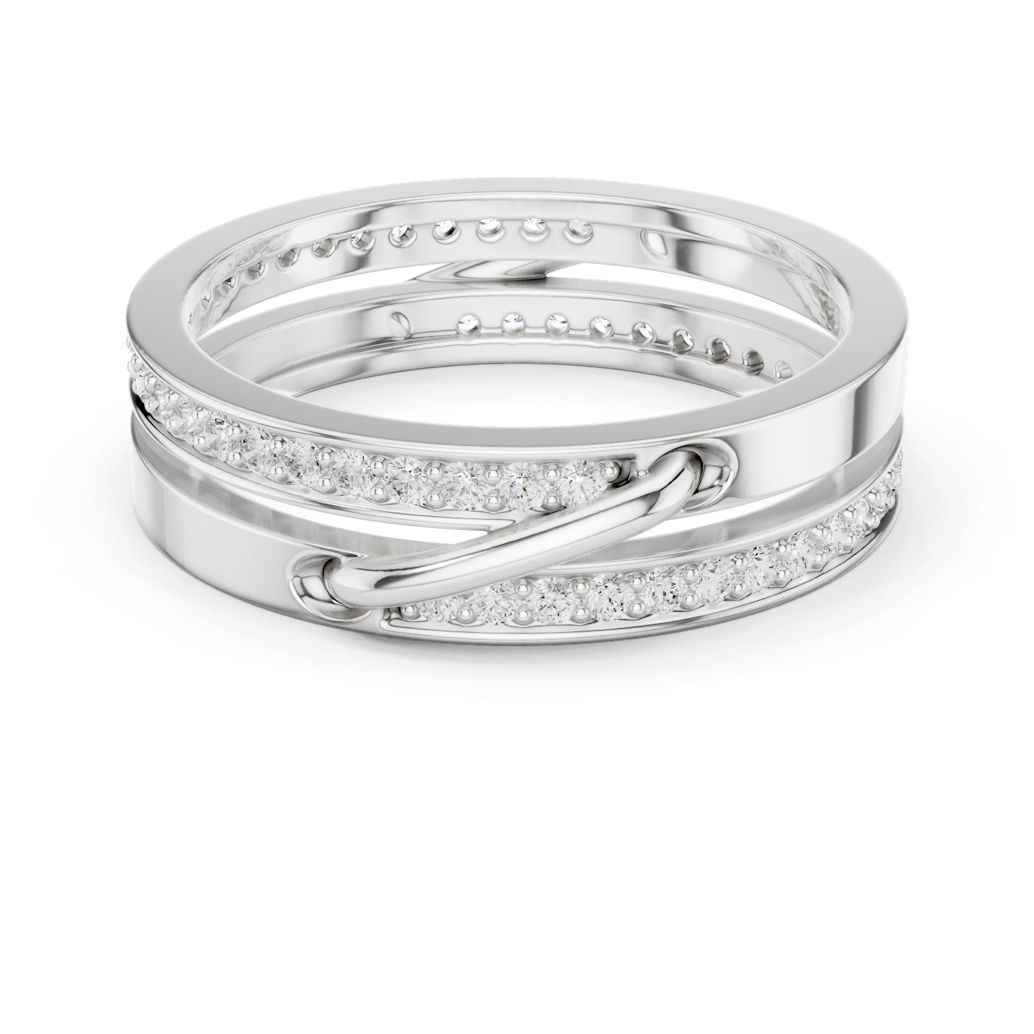 Gold Ring R27-01-2, White Gold