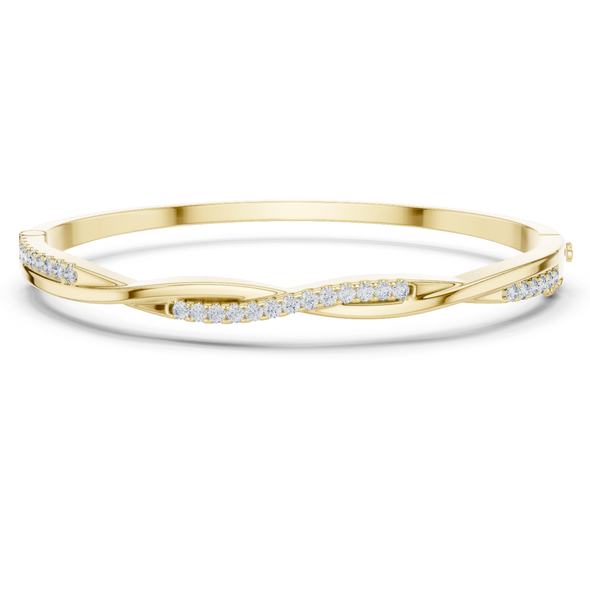 14K Solid Gold Lab Diamond Bracelet, Yellow Gold