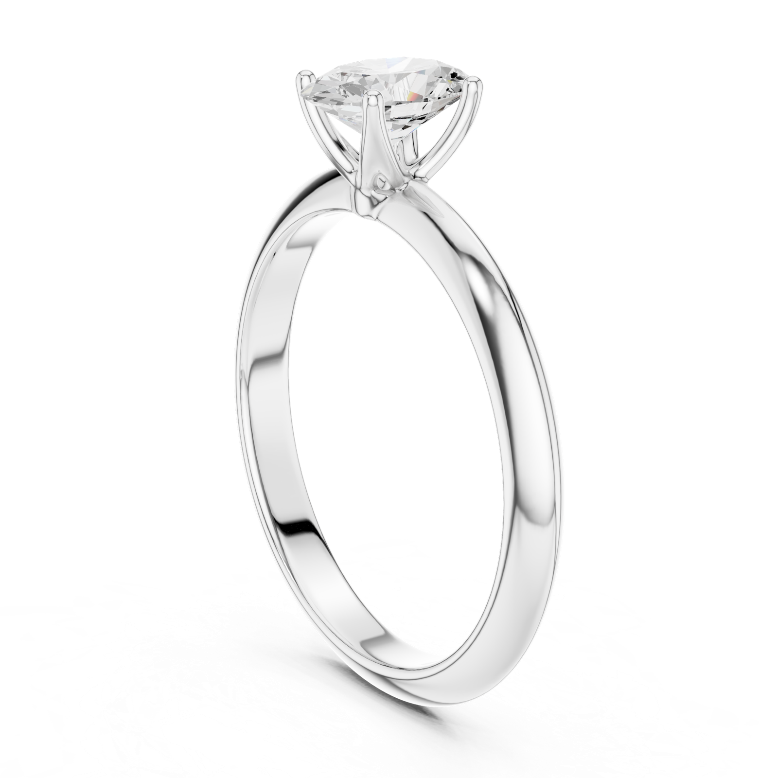 Gold Jewelry L36-6, Oval center stone, White Gold, view 1