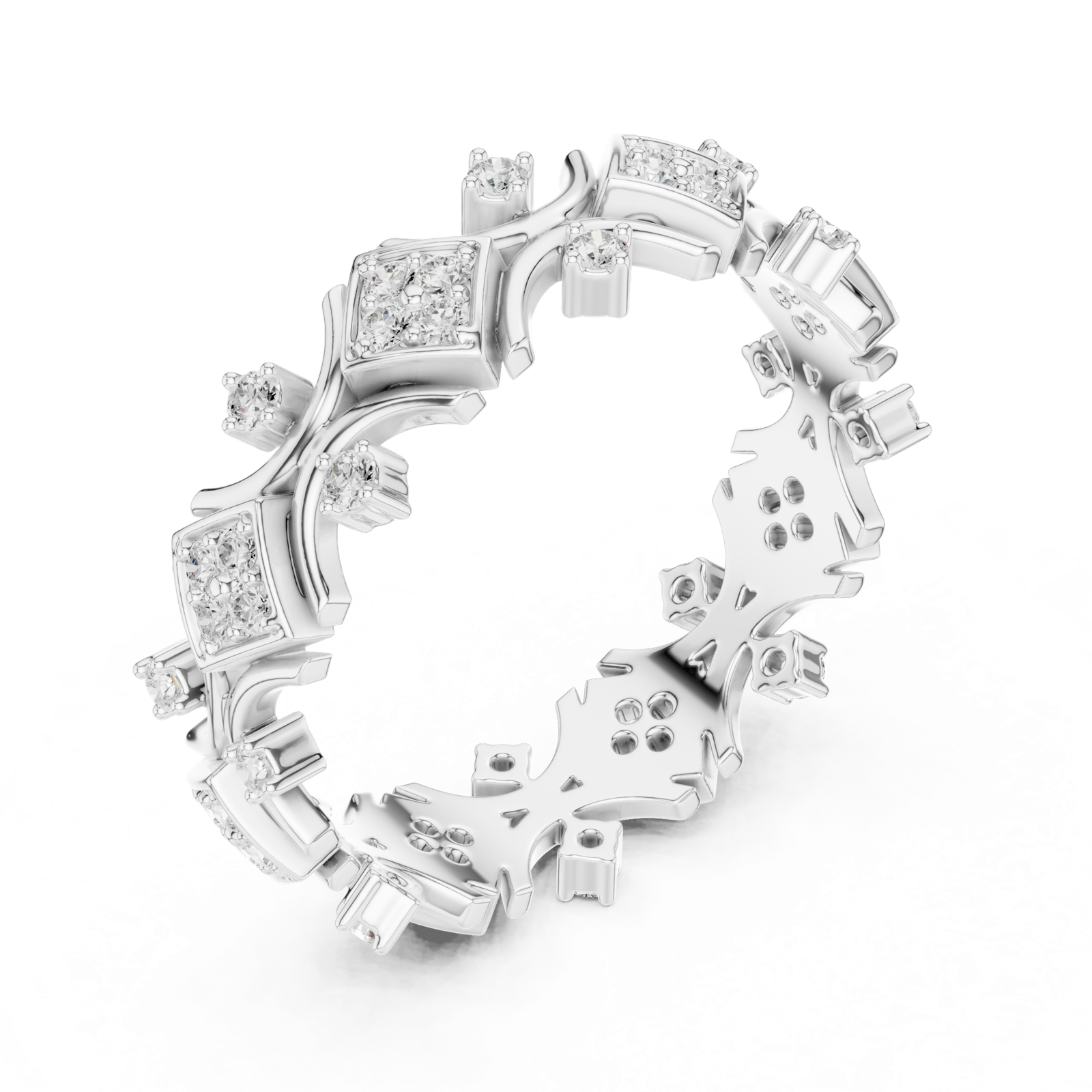 Gold Ring R38, White Gold, view 2