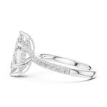 Gold Ring DDLR-161, Marquise center stone, White Gold, view 3