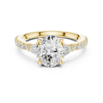 Gold Ring DDLR-037, Oval center stone, Yellow Gold, view 4