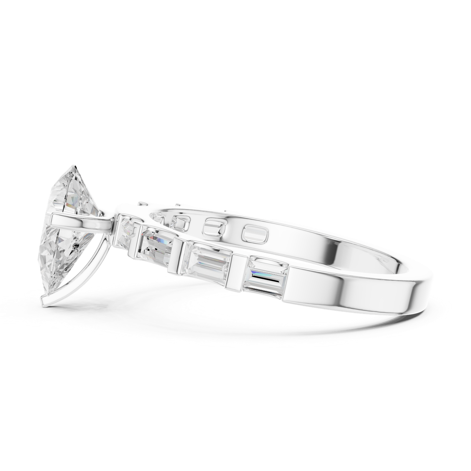 Gold Ring DDLR-1095, White Gold, view 3
