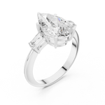 Gold Jewelry L35-67, Pear center stone, White Gold, view 2