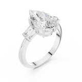 Gold Jewelry L35-67, Pear center stone, White Gold, view 2