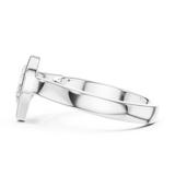 Gold Jewelry L36-3, Pear center stone, White Gold, view 3