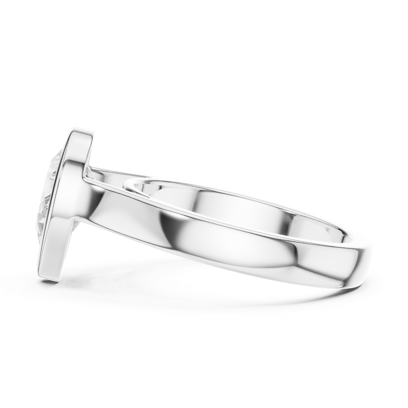 Gold Jewelry L36-3, Pear center stone, White Gold, view 3
