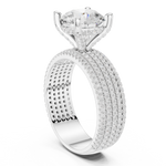 Gold Ring, Round center stone, White Gold, view 1