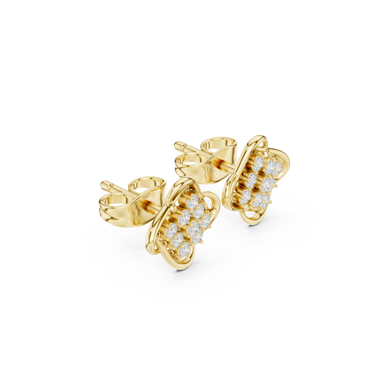Gold Earrings SBER(39), Yellow Gold, view 1