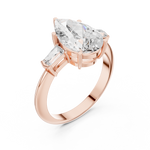 Gold Jewelry L35-67, Pear center stone, Rose Gold, view 2