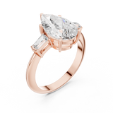 Gold Jewelry L35-67, Pear center stone, Rose Gold, view 2