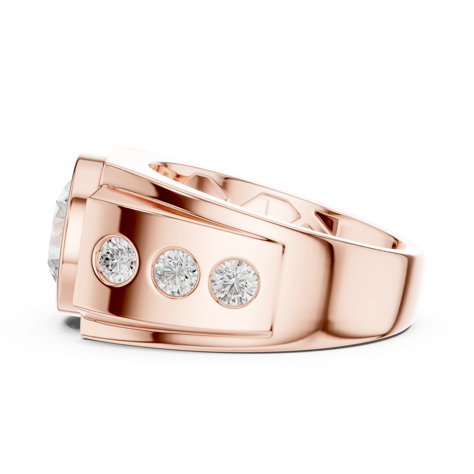 Gold Men's Ring GGR-0003, Rose Gold, view 3