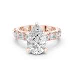 Gold Jewelry L35-63, Pear center stone, Rose Gold