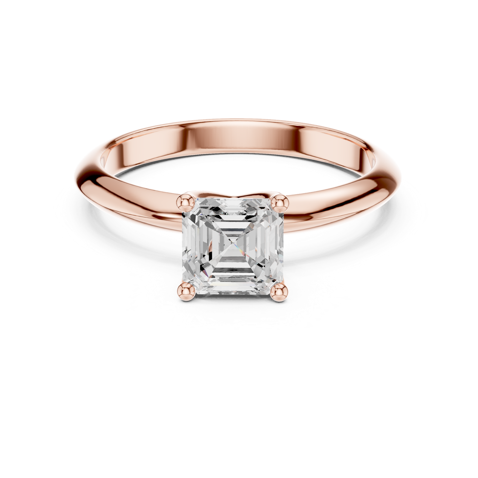 Gold Jewelry L36-6, Asscher center stone, Rose Gold, view 4