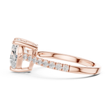 Gold Ring DDLR-039, Heart center stone, Rose Gold, view 3