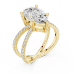 Gold Jewelry L36-25, Pear center stone, Yellow Gold, view 2