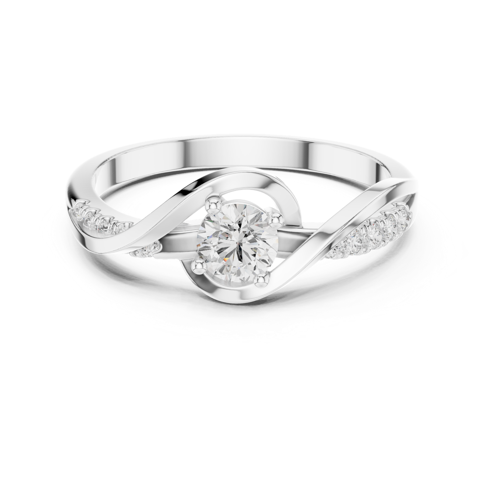 Gold Ring DDLR-836, White Gold, view 4