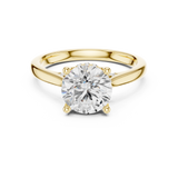 Gold Ring DDLR-163, Round center stone, Yellow Gold, view 4