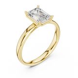 Gold Jewelry, Emerald center stone, Yellow Gold, view 2