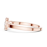 14K Solid Gold Lab Diamond Halo Ring, Rose Gold, view 3