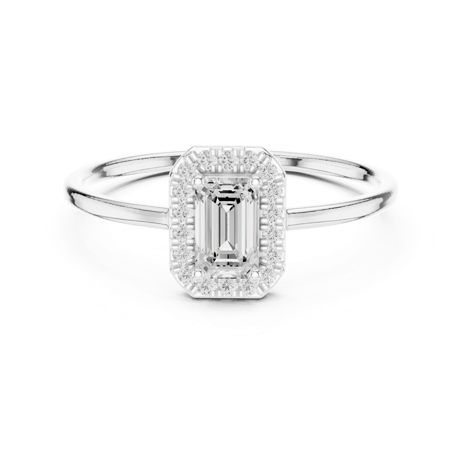 Gold Ring HLR-206, White Gold, view 4