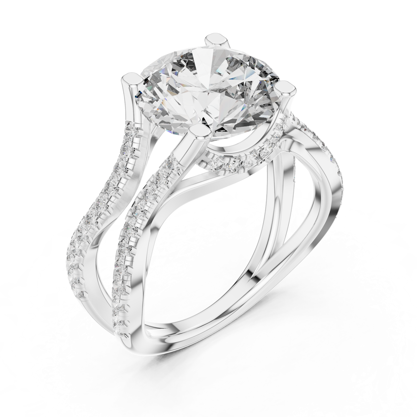 Gold Ring DDLR-155, White Gold, view 2