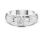 14K Solid Gold Lab Diamond Solitaire Ring, White Gold, view 4