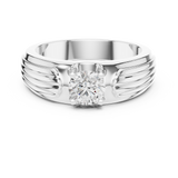 14K Solid Gold Lab Diamond Solitaire Ring, White Gold, view 4