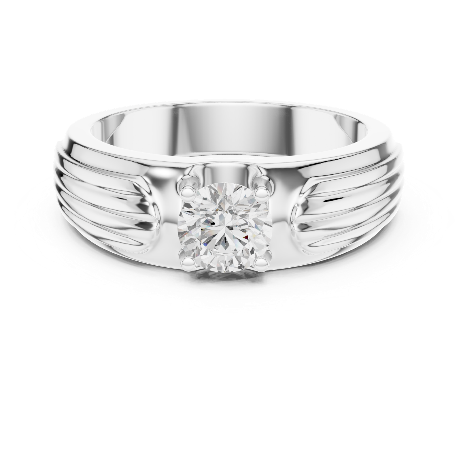 14K Solid Gold Lab Diamond Solitaire Ring, White Gold, view 4