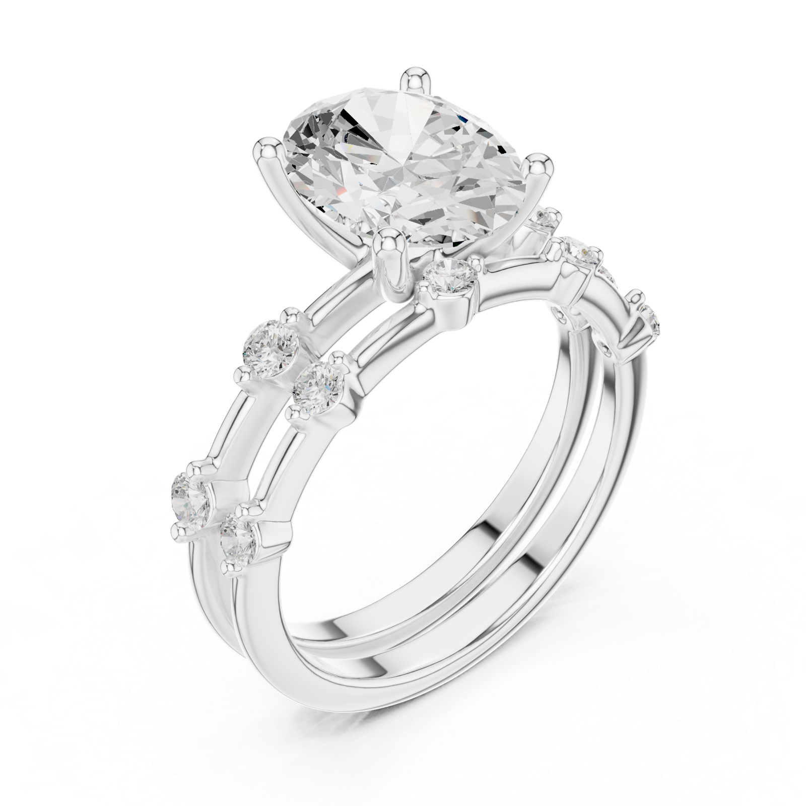 Gold Ring DDLR-441, White Gold, view 2
