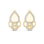 14K Solid Gold Lab Diamond Drop Earrings, Yellow Gold, view 4