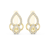 14K Solid Gold Lab Diamond Drop Earrings, Yellow Gold, view 4