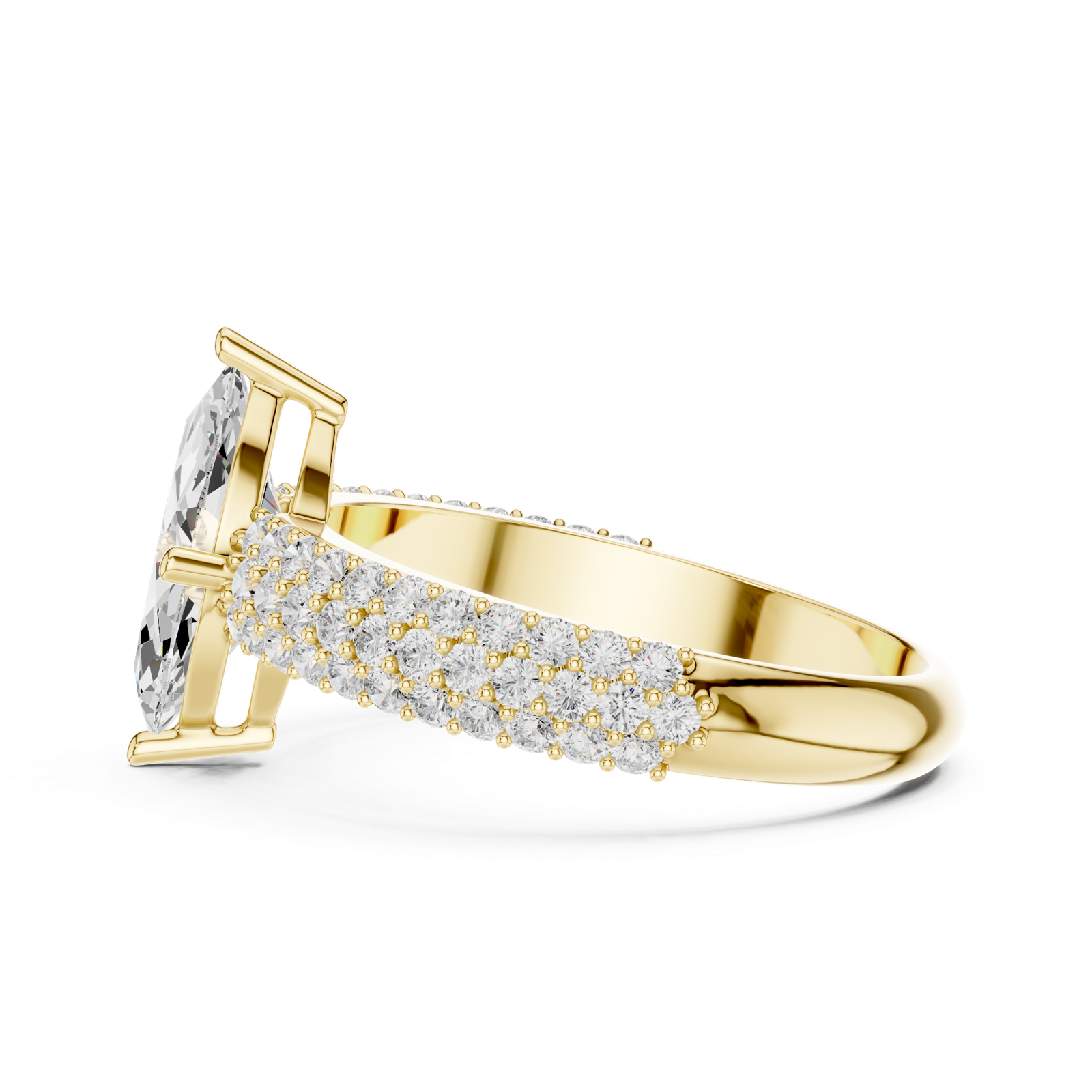 Gold Ring DDLR-1103, Yellow Gold, view 3