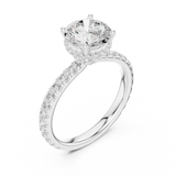 Gold Ring DDLR-165, Round center stone, White Gold, view 2