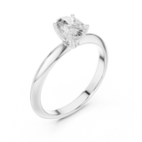 Gold Jewelry L36-6, Oval center stone, White Gold, view 2