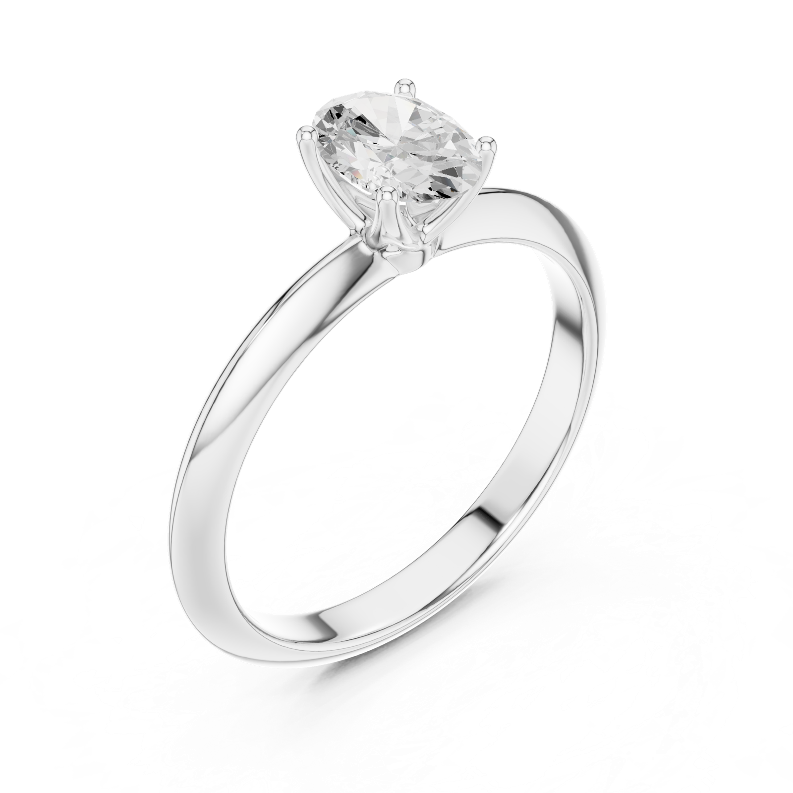 Gold Jewelry L36-6, Oval center stone, White Gold, view 2